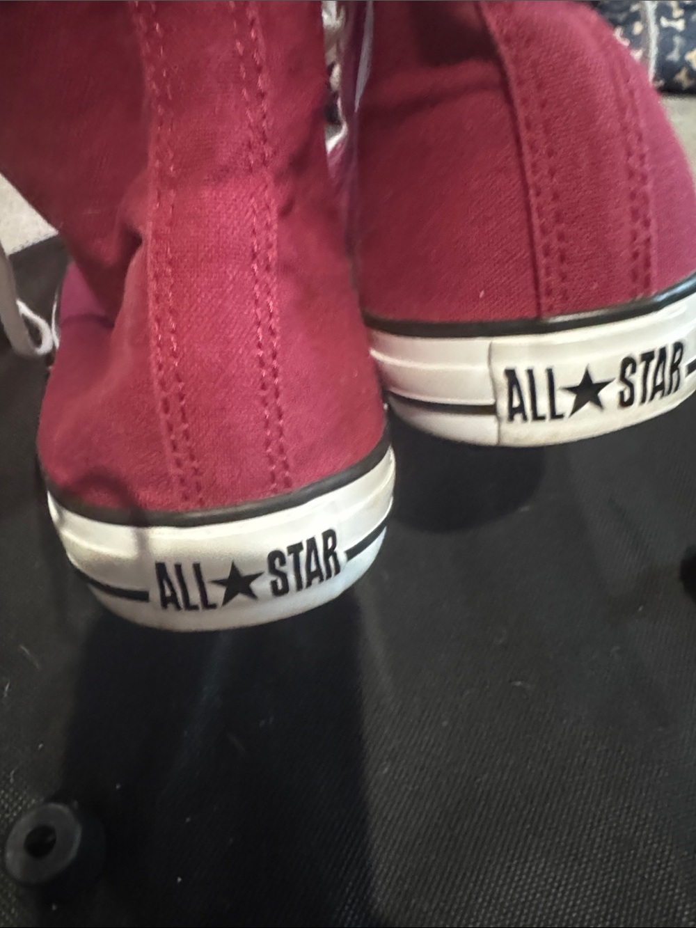 Converse High Top Sneakers - Burgundy and White - Picture 12 of 13